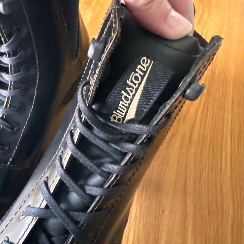 Blundstone Black Leather Lace-Up Ankle Boots - Picture 9 of 12